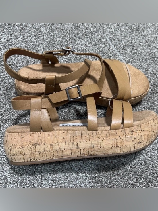 Lucky Brand Shoes - Lucky Brand Jacobean Wedge Sandals Womens 10M Leather Cork Strappy Platform Boho